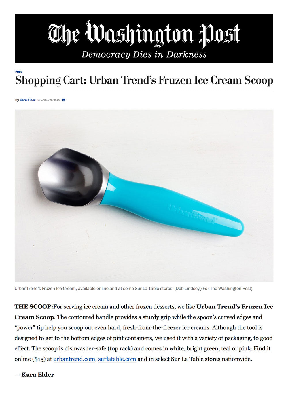 Urban Trends Frozen Ice Cream Scoop